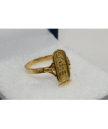 Egyptian King TUT Cartouche Ring Gold 18K Stamped Pharaonic 3 Gr all sizes - £299.46 GBP