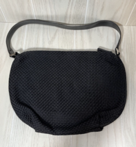 The Sak Handbag Bag Purse Black Woven Fabric Hobo Shoulder Bag - $15.42