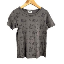 KIRA Organic Gray Short Sleeve Sloth Print Cotton Unisex T-Shirt Size 6 - £10.47 GBP