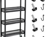 Slim Storage Cart: 4 Tier Kitchen Rolling Utility Cart With A, And Laundry. - $51.93