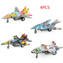 4pcs Pull Back Airplane Model Military Fighter Aircraft Alloy Model Toy Gift Kid - £15.90 GBP