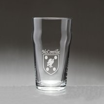 McConville Irish Coat of Arms Pub Glasses - Set of 4 (Sand Etched) - $68.00
