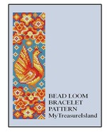 Bead Loom Folk Bird 1 Folk Art Bird Wide Cuff Bracelet Pattern PDF - $106.12 MXN