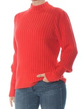 Leyden Womens Large Orange Ribbed Mock Neck Long Sleeve Sweater NEW - £21.70 GBP