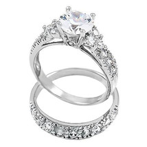 3.50 Ct Round Diamond Sterling Silver Wedding Ring Set Women&#39;s Simulated - £58.81 GBP