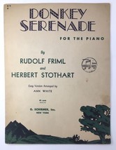 Donkey Serenade For Piano EASY VERSION by Rudolf Friml Herbert Stothart 1945 - £7.84 GBP