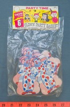Vintage Birthday Party Favor Clown Party Basket bag of 6 NOS made in Jap... - $34.64