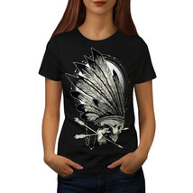 Wellcoda Native Indian Curse Womens T-shirt, Skull Casual Design Printed Tee - £15.00 GBP+
