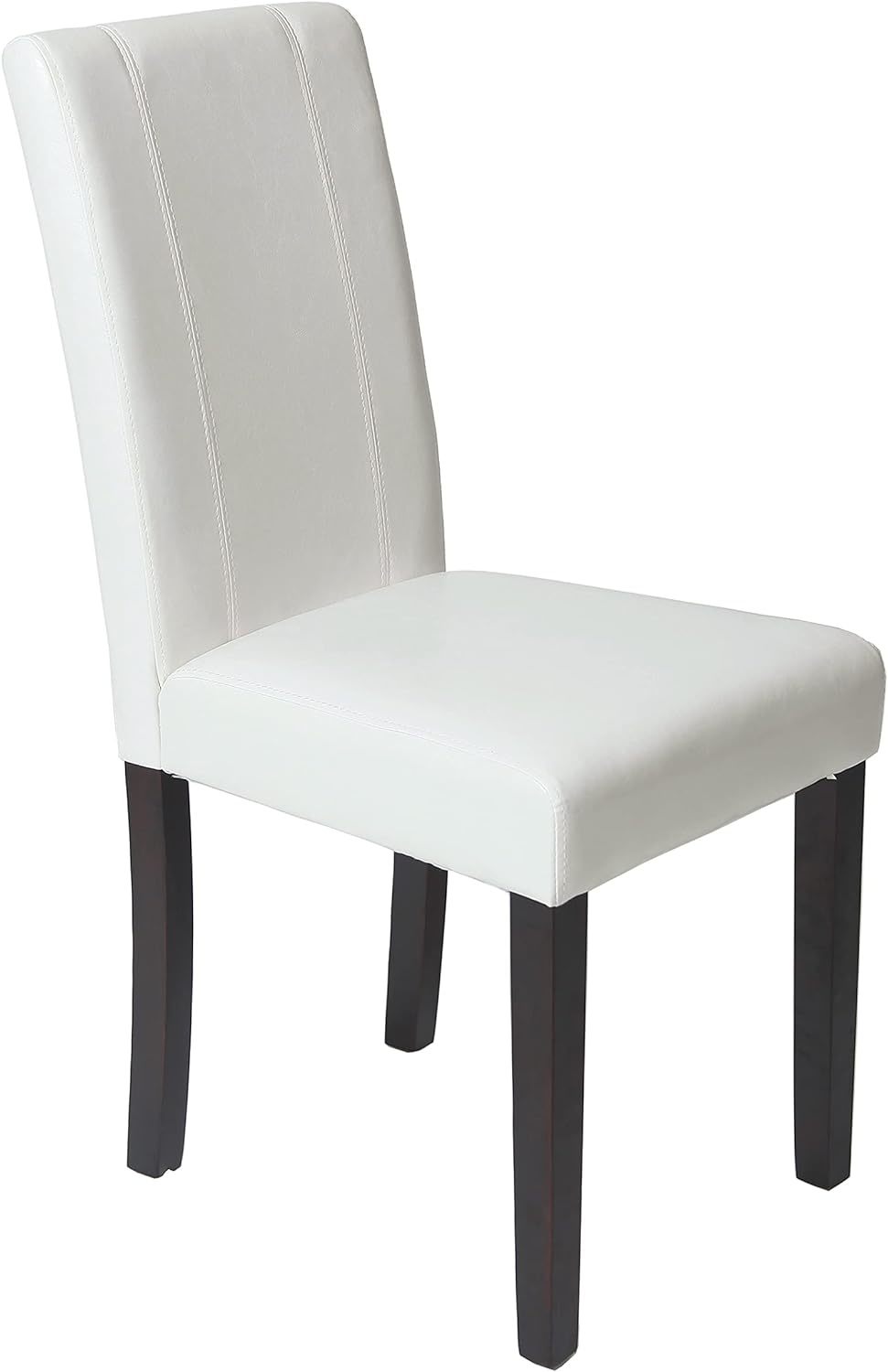 Primary image for Set Of 2 Roundhill Furniture Urban Style Solid Wood Leatherette Padded, White.