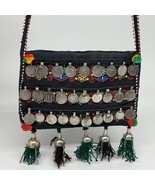 460g,9.5&quot;x6.5&quot;Turkmen Handbag Purse Crossbody Handmade Silk Coin @Afghan... - £62.93 GBP