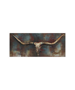Primo Mixed Media Hand Painted Iron Wall Sculpture - Long Horn - $4,543.96 MXN