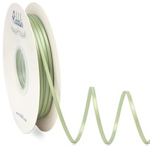 Satin Ribbon 1/8 Inch X Continuous 100 Yards, Thin Spring Moss/Sage Ribb... - $17.99