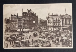 Piccadilly Circus Street View Antique Cars Signs London England Postcard c1920s - £7.98 GBP