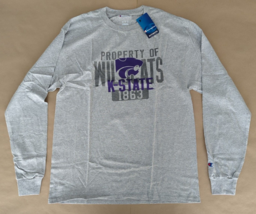 Champion NCAA Kansas State Wildcats Mens Long Sleeve T-Shirt Sz L Gray NWT - £10.88 GBP