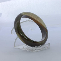 Bangle Quartz Banded Striped Agate Natural Stone Bracelet Comfort 7.2 inch 58 mm - £39.48 GBP
