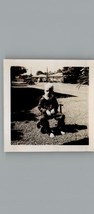 Antique 1940&#39;s Boy Sitting On His Bike - Black &amp; White Photography Photo - $7.57