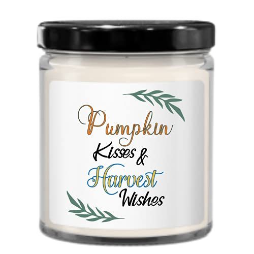Pumpkin Kisses & Harvest Wishes Candle For Fall Decor Autumn Decoration
