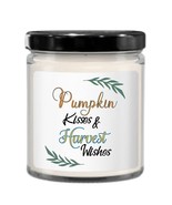 Pumpkin Kisses &amp; Harvest Wishes Candle For Fall Decor Autumn Decoration - £19.60 GBP