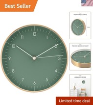 Stylish Dark Green Round Wall Clock with Silent Movement - Perfect Gift ... - $67.49