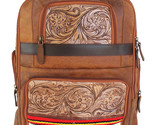 Western Distressed Floral Tooled Leather Handwoven Travel Utility Bag 18... - £125.59 GBP