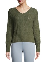 Time And Tru Women&#39;s Tape Yarn Pullover Sweater MEDIUM (8-10) Green Color - $24.91