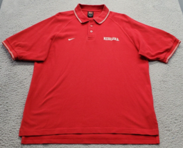 Vintage NCAA Nebraska Cornhuskers Univ Nike Polo Shirt Football Mens Large Red - $23.12