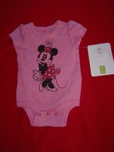 Minnie Mouse Classic Disney Store Pink Cuddly Bodysuit Baby Girl 0-3 MO New W/T - £7.20 GBP