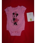 Minnie Mouse Classic Disney Store Pink Cuddly Bodysuit Baby Girl 0-3 MO ... - £7.04 GBP