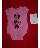 Minnie Mouse Classic Disney Store Pink Cuddly Bodysuit Baby Girl 0-3 MO ... - $8.99