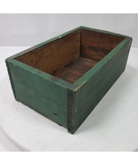 Vintage Wood Box Green 10x6x4 Inch Solid - $15.04 CAD
