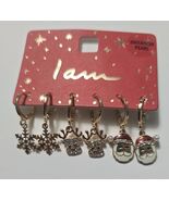 I Am  Release Limited Edition Christmas Earrings Gold Set Rare 3 Pairs - $18.80