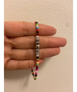 Summer coloured bracelets seed beaded unisex minimalist handmade chain - £11.88 GBP
