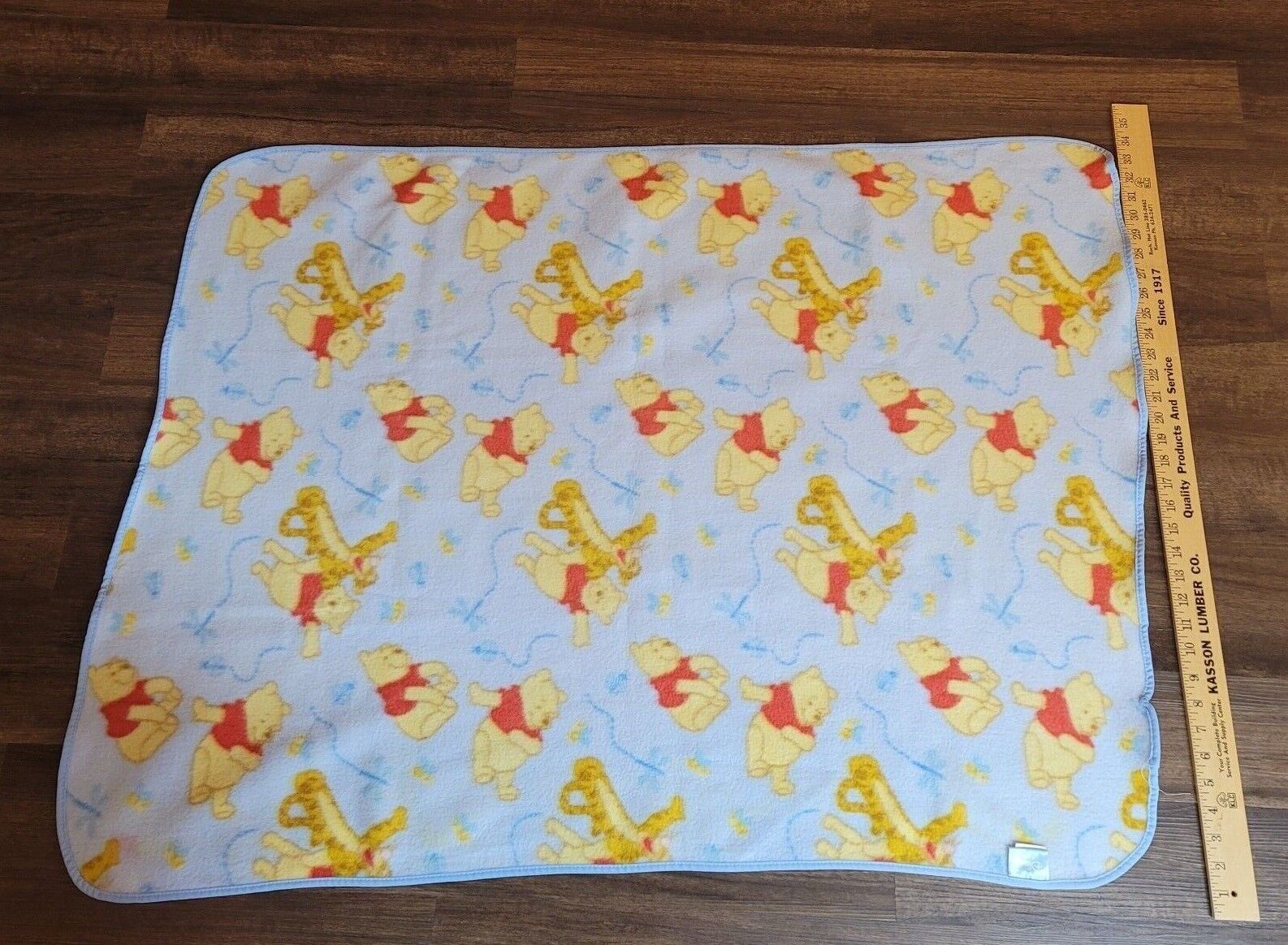 Disney Baby Winnie the Pooh Tigger Blue Baby Blanket Fleece Dragonfly Bee Bugs Item image 3
