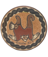 Costa Rica Tile Wall Abstract Sea Turtle Round Trivet Coaster Earth Tone... - $22.72