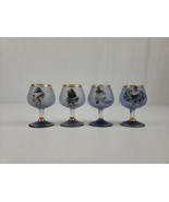 Blue Glass Shot Glasses From Mexico Shaped Like Margarita Glasses Handpa... - £12.48 GBP