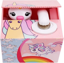 Unicorn Piggy Bank for Girls, Automatic Kids Stealing Money Bank with Music Coin - £18.88 GBP