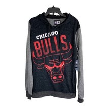 NBA Mens Shirt Size Large Black Hoodie Chicago Bulls Long Sleeve - $34.91