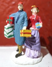 Victorian Couple Shopping Mercuries Christmas Village Figurine Vintage 1994 - £17.84 GBP