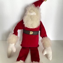 Santa Stuffed Red Velvet Long Legs Fuzzy Beard Gloves Boots Tree Topper 21in - £15.72 GBP