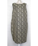 Joanna Hope US 22 UK 26 Silver Metallic Overlay Lined Sheath Dress Wedding - $68.67 CAD