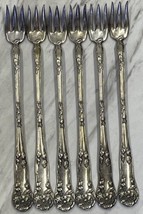 6 - N.F. Silver Co Niagara Falls 1877 Pickle Seafood Olive Cocktail Fork... - $23.76