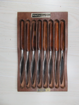 Town &amp; Country MCM Washington Forge 8 Fleetwood Handle Steak knife set Wood Tray - £12.02 GBP