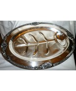 VINTAGE SILVERPLATED ORNATE FOOTED MEAT SEVING PLATTER SHIEEFIELD MB LIO... - €42,09 EUR