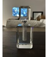 Art Deco Vintage Crystal Glass Perfume Bottle With Stopper Top 6” Solid - €42,84 EUR