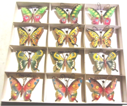 Vintage Hand painted Butterflies Scatter Pins  lot of 12 - £30.64 GBP