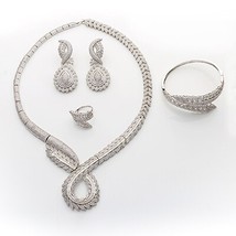 Jewelry Sets HADIYANA Luxury Elegant Temperament Classic Wedding Engagement Inla - £134.11 GBP