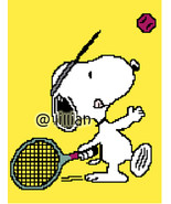 SNOOPY PLAYING TENNIS Cross Stitch Pattern - £3.15 GBP