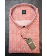 HUGO BOSS Uomo Lukas Media Rosso Scozzese Cotone Business Camicia Casual... - $59.39