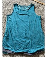 Tangerine Teal Blue Tank Top Floral Back Workout Athletic Scoop Neck Siz... - €12,79 EUR