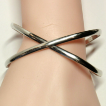 Solid 925 Sterling Silver Cuff Bangle Bracelet For  a Larger Sized Wrist 21.2g - $46.51